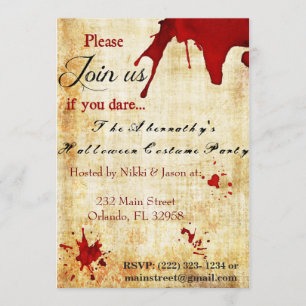Invitación sangrienta del fiesta de Halloween del