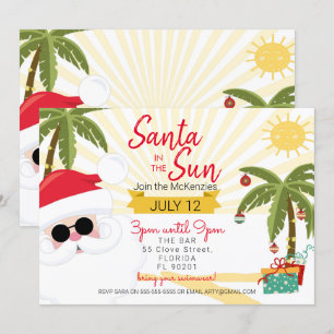Invitación Santa al sol fiesta Navidades australianos