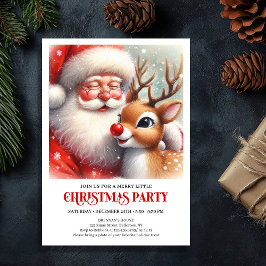 Invitación Santa and Rudolph Magical Christmas Party Invite
