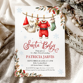 Invitación Santa Baby Baby Shower