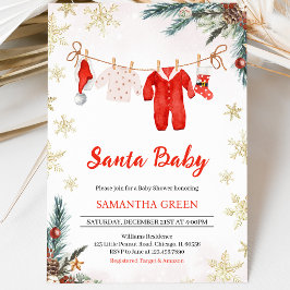 Invitación Santa Baby Baby Shower de Género Neutral