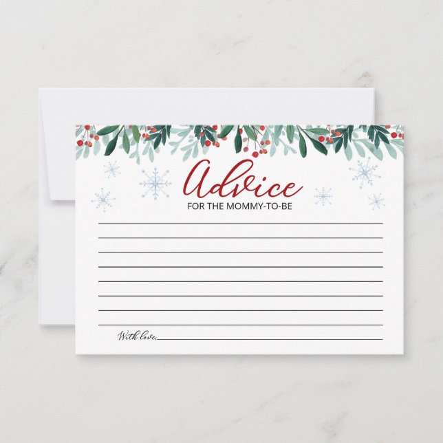 Invitación Santa Baby Christmas Baby Shower Advice Cards (Anverso)