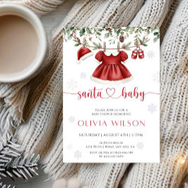 Invitación Santa Baby Christmas Baby Shower Party