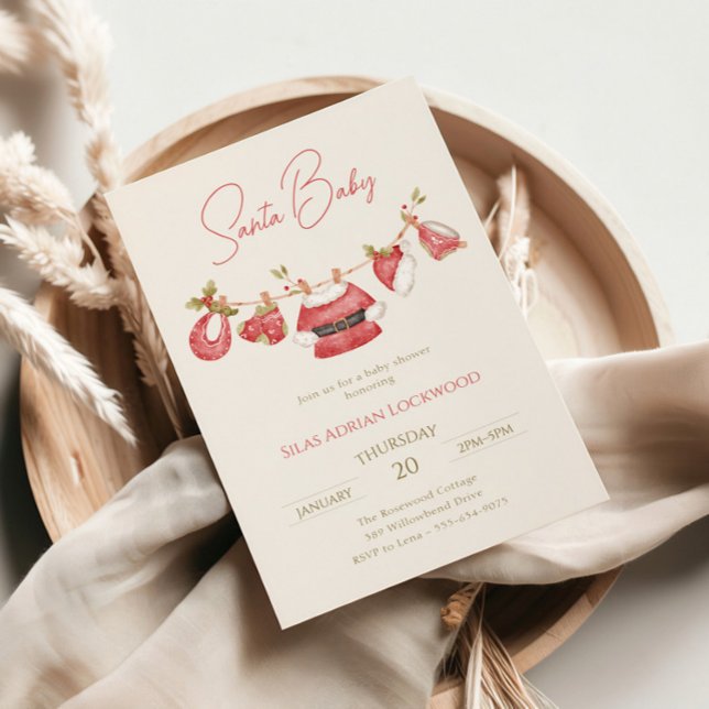 Invitación Santa Baby Clothes Winter Boy Baby Shower (Subido por el creador)