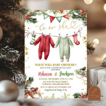 Santa Baby Colgando Ropa Revelación de Género