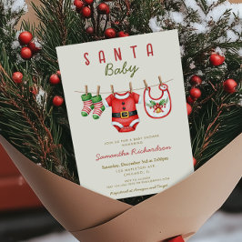 Invitación Santa Baby gender neutral Christmas baby shower