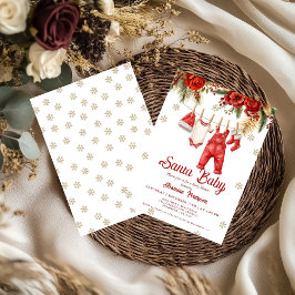 Invitación Santa Baby Holiday Winter Baby Cloth baby shower