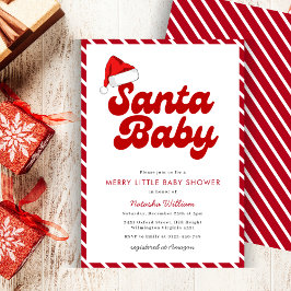 Invitación Santa Baby Merry Little Navidad Baby Shower