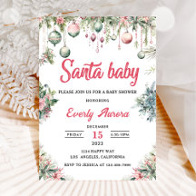 Santa Baby Navidad Floral Baby Shower