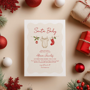 Invitación Santa Baby Navidad Invierno Baby Shower