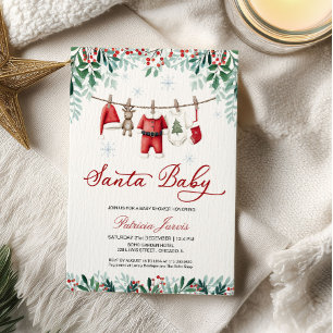 Invitación Santa Baby Navidad Niño Baby Shower