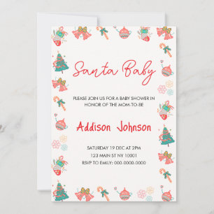Invitación Santa Baby Shower