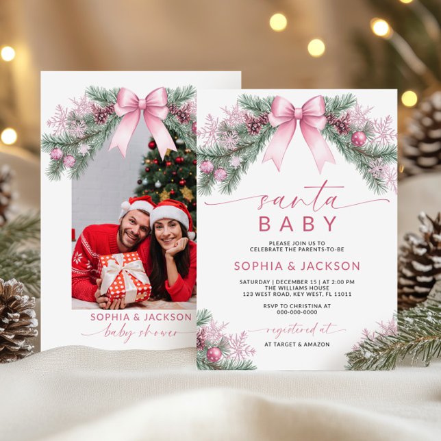 Invitación Santa Baby Shower de Navidades de Bow R (Subido por el creador)