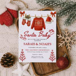 Invitación Santa Baby Shower Invitation