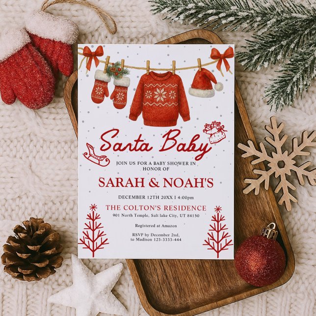 Invitación Santa Baby Shower Invitation  (Subido por el creador)