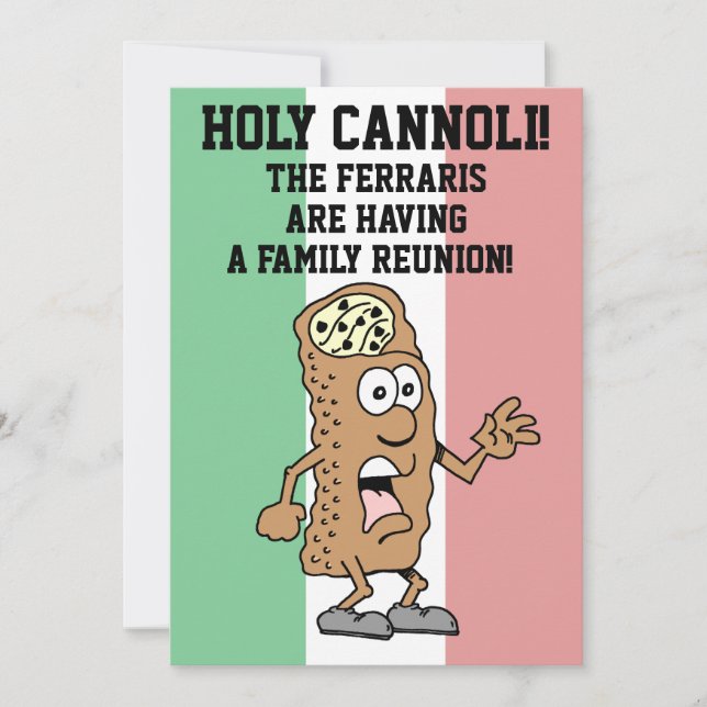 Invitación Santa Bandera de Cannoli Reunión Familiar de Itali (Anverso)