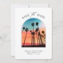 Santa Barbara Boda Sunset Photo Save the Date