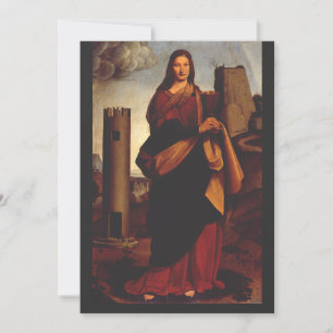 Invitación Santa Bárbara Icono Sagrado Arte Gráfico