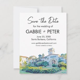 Invitación Santa Barbara Tribunal Acuarela Save the Date