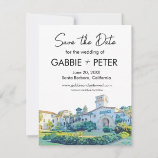 Invitación Santa Barbara Tribunal Acuarela Save the Date