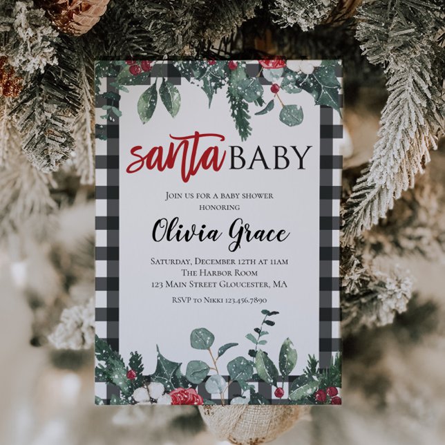 Invitación Santa Bebé Baby Shower de Navidad (Subido por el creador)
