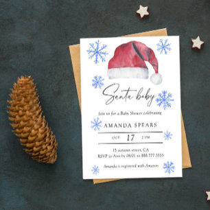 Invitación Santa Bebé - Ducha para bebé de invierno