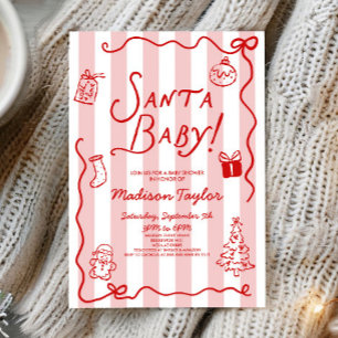 Invitación ¡Santa Bebé! Fiesta de Shower de Bebé Navideña Cap