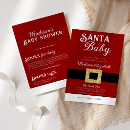 Invitación Santa Bebé Navidades Santa Claus Suit Baby Shower