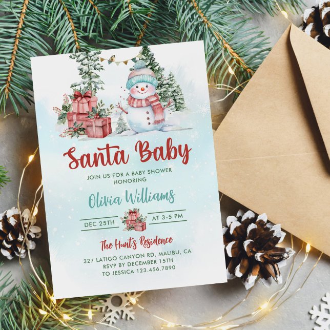 Invitación Santa Bebé Navidades Snowman Baby Shower (Subido por el creador)