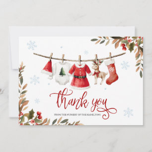 Invitación Santa Bebé Niña Navidad Gracias