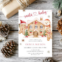 Santa Bebé Niño de Jengibre Baby Shower de Navidad