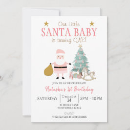 Invitación Santa Bebé se vuelve una, Navidades Chicas Cumplea