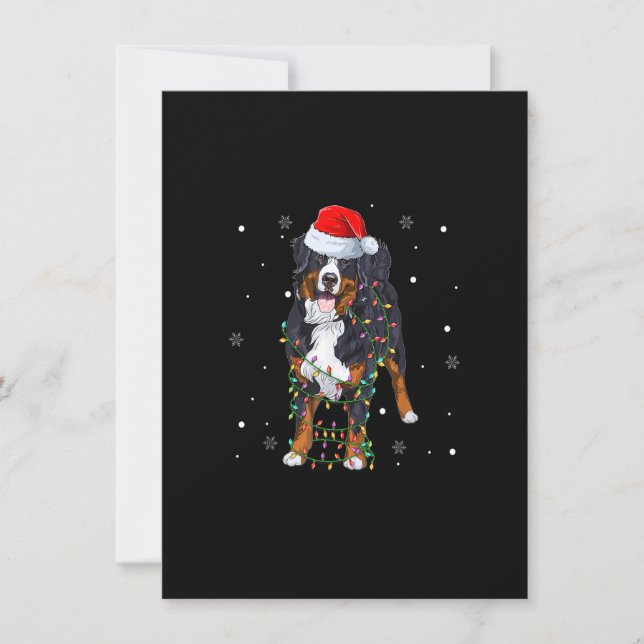 Invitación Santa Bernese Mountain Dog Xmas Tree Light Merry C (Anverso)