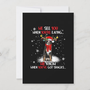 Invitación Santa Bernese Mountain Perg Reindeer Light Christm