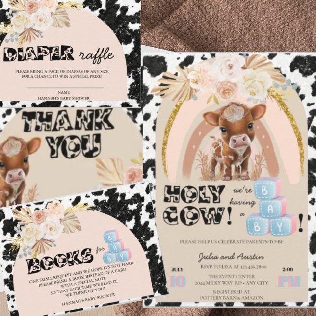 Invitación Santa Bola | Boho Baby Shower | Pampas Grass (Subido por el creador)