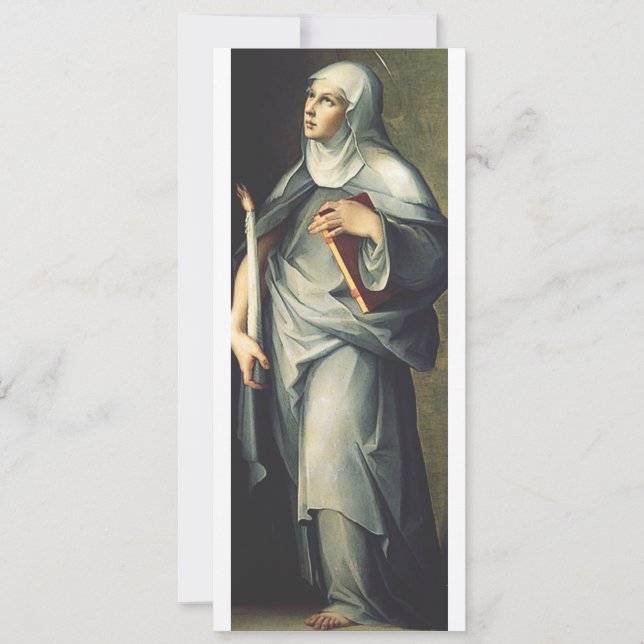 Invitación Santa Brígida de Suecia Mística Medieval (Anverso)