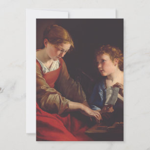Invitación Santa Cecilia y un ángel de Orazio Gentileschi