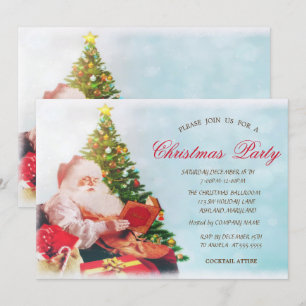 Invitación Santa Claus adorable, Fiesta Corporativa del Árbol