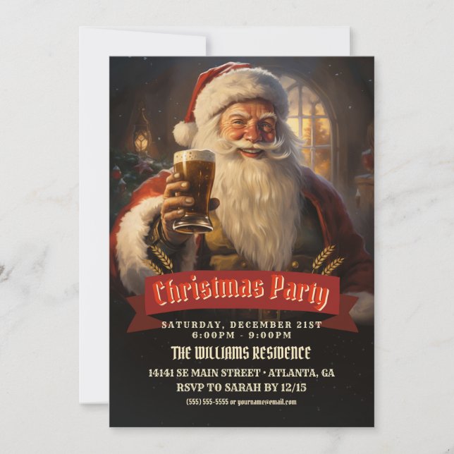 Invitación Santa Claus Beer (Anverso)