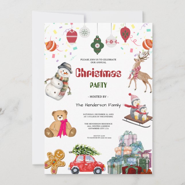 Invitación Santa Claus Christmas Party (Anverso)