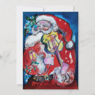 INVITACIÓN SANTA CLAUS CON VIOLÍN, FIESTA NAVIDAD