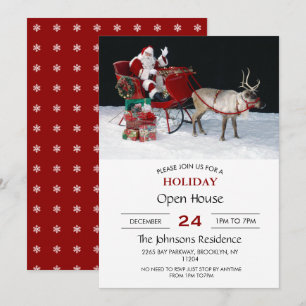 Invitación Santa Claus en trineo con regalos