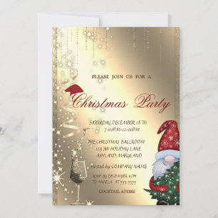 Invitación Santa Claus, Glass, Fiesta de Navidades corporativ