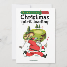 Invitación Santa Claus Golfer corre por Feliz Navidad