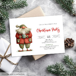 Invitación Santa Claus Humor Printable Red Green Party Invite