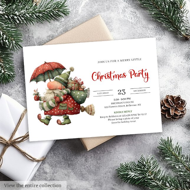 Invitación Santa Claus Humor Red Green Festive Printable  (Santa Claus Humor Red Green Festive Printable Invitation

)