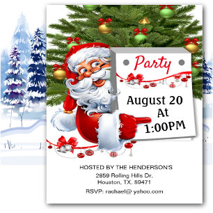 Invitación Santa Claus Invita a Todos a la Fiesta de Navidad
