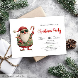 Invitación Santa Claus modern watercolor holiday invite card