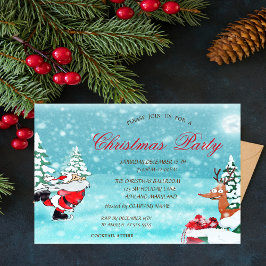 Invitación Santa Claus, Navidades venados corporados