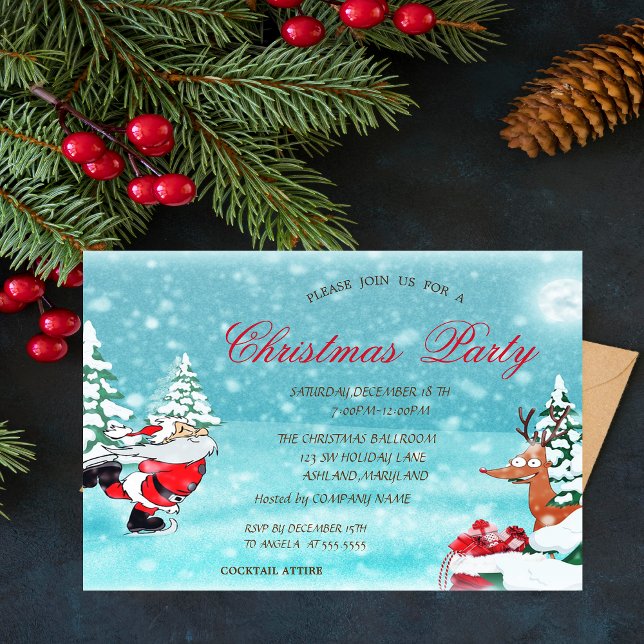 Invitación Santa Claus, Navidades venados corporados (Subido por el creador)